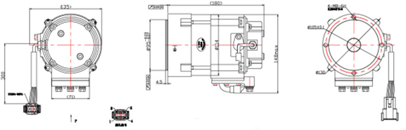 移動(dòng)車電機(jī)外形尺寸圖